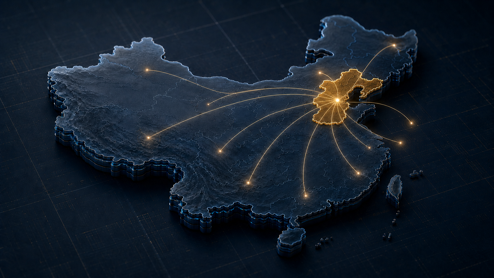 Service coverage illustration for Hebei and North China manufacturing regions